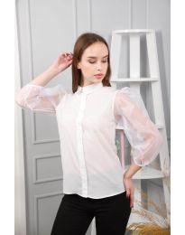 Дамска риза в бяло - код 0633
